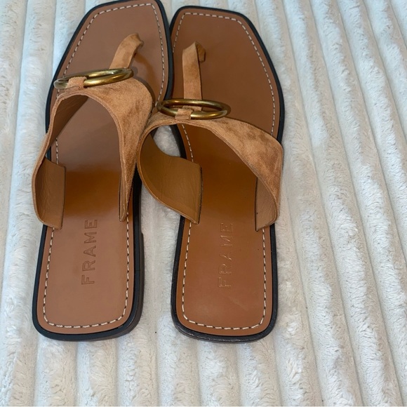 Frame Denim Tan Sandals Minimalist Summer Style - Picture 6 of 7